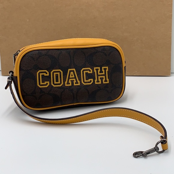 COACH Jamie Wristlet In Signature Canvas With Varsity Motif - Picture 4 of 16